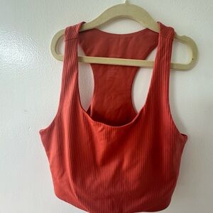 Girlfriend Red Ribbed Tank Top